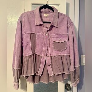 POL Lavender Corduroy Jacket